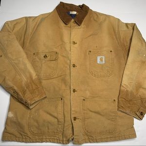 Vintage Carhartt Blanket Lined Chore Coat Size L